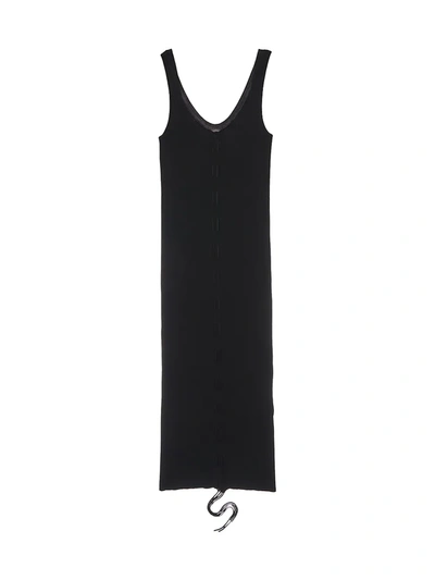 Shop Helmut Lang Lacing Midi Dress In Black