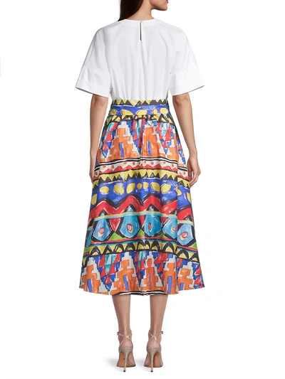 Shop Stella Jean T-shirt Skirt Combo Dress In Neutral