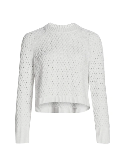 Shop Alice And Olivia Leta Textured Pullover In Soft White