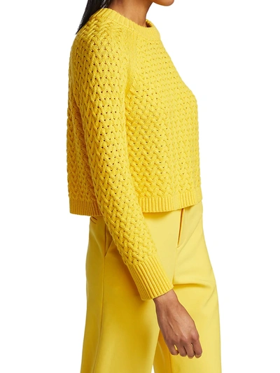 Shop Alice And Olivia Leta Textured Pullover In Golden Rod