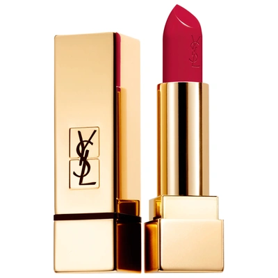 Shop Saint Laurent Rouge Pur Couture Satin Lipstick Collection 21 Rouge Paradoxe 0.13 oz/ 3.8 G In Gold