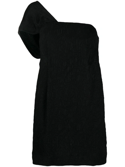 Shop Patou One Shoulder Mini Dress In Black