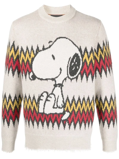 Shop Alanui Snoopy Plays Harmonica Boxy Jumper In Neutrals