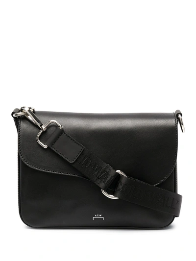 Shop A-cold-wall* Logo-print Leather Shoulder Bag In Black