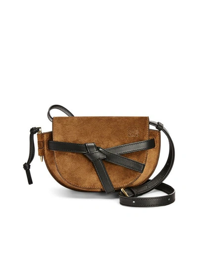 Shop Loewe Gate Dual Mini Bag In Brown