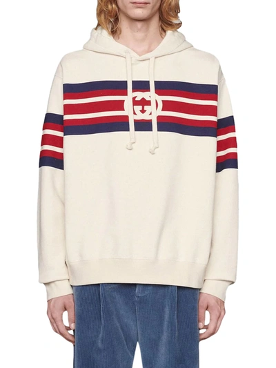 Shop Gucci Interlocking G-print Hoodie In Nude & Neutrals