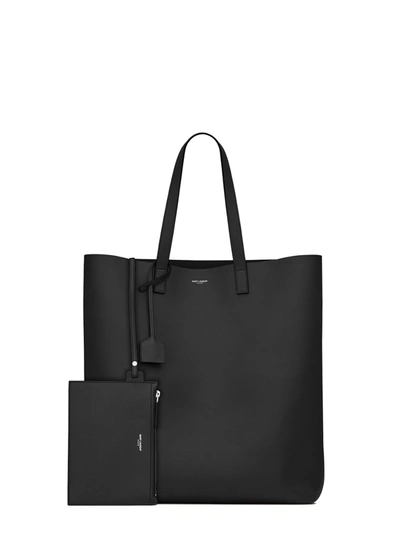 Shop Saint Laurent Ysl City Shopping Bag In Black