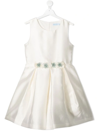 Shop Abel & Lula Flower Applique Dress In Neutrals