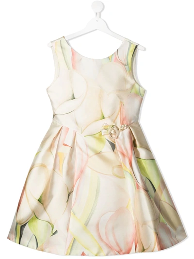 Shop Abel & Lula Pastel Floral Dress In Yellow