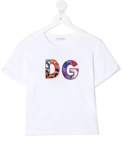 Shop Dolce & Gabbana Logo Appliqué T-shirt In White