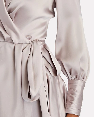 Shop Zimmermann Silk Mini Wrap Dress In Light Purple