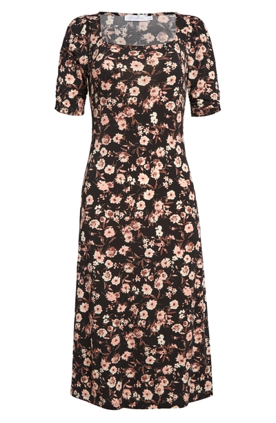 All in favor floral print midi dress 2025