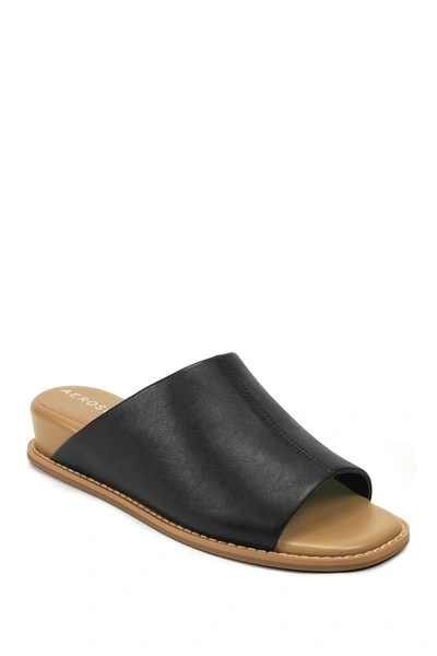 Shop Aerosoles Yorketown Leather Sandal In Black Leat