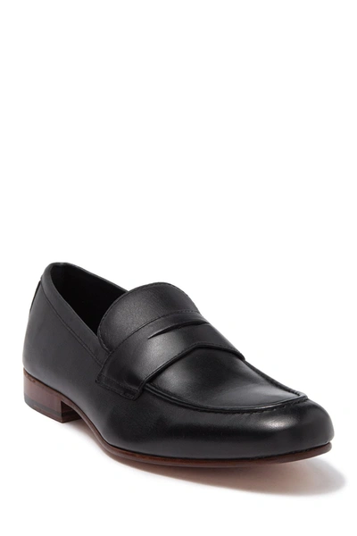 Shop Gordon Rush Wilfred Penny Loafer In Black Leather