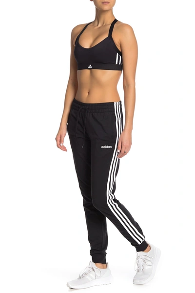 Shop Adidas Originals Essentials 3-stripes Tapered Pants In Black/whit