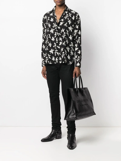 Shop Saint Laurent Printed Shirt In Black