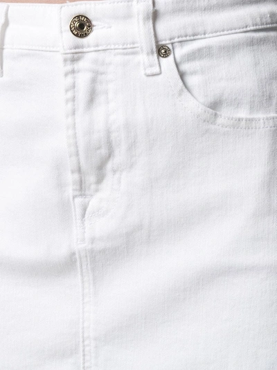 7 For All Mankind Cotton Denim Mini Skirt In Prince St In White