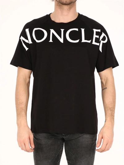 Shop Moncler Logo T-shirt Black