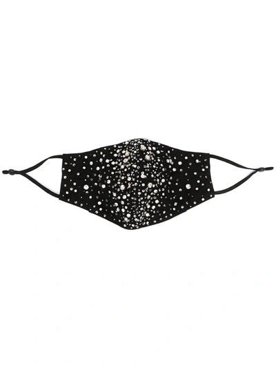 Shop Jennifer Behr Scattered Crystal Face Mask In Black