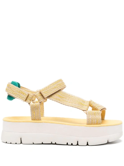 Shop Camper Oruga Up Flatform Sandals In Yellow