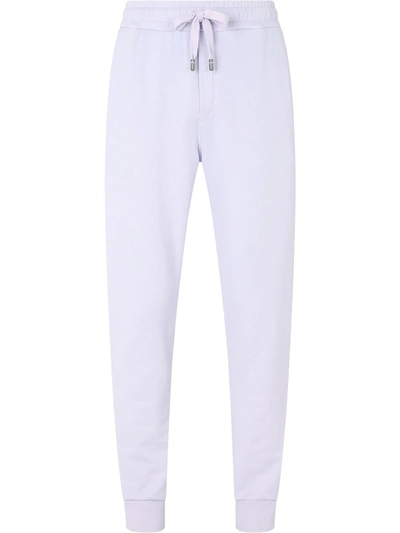 Shop Dolce & Gabbana Tapered-leg Cotton Track Pants In Neutrals