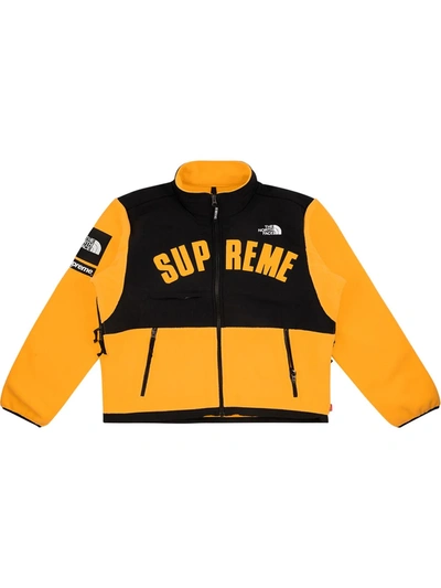 Shop Supreme X The North Face Arc Logo Fleece Jacket In Yellow