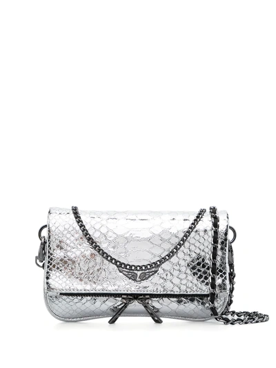 ZADIG & VOLTAIRE ROCK NANO SILVER MINI LEATHER CROSSBODY