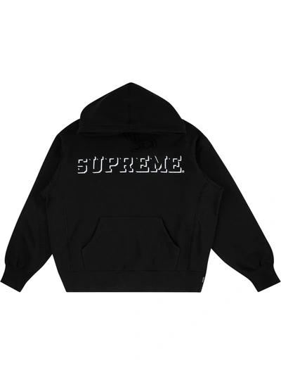 Shop Supreme Drop Shadow Logo-print Hoodie In Black