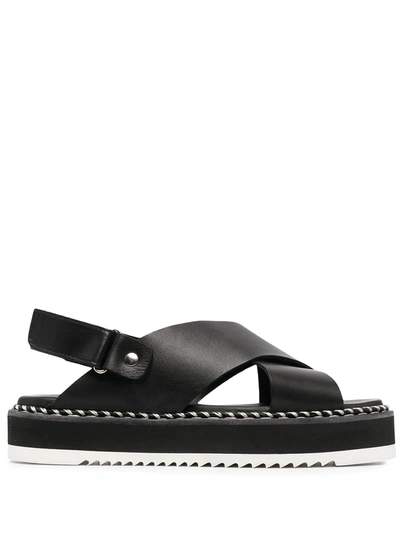 Shop Agl Attilio Giusti Leombruni Marta Criss-cross Sandals In Black