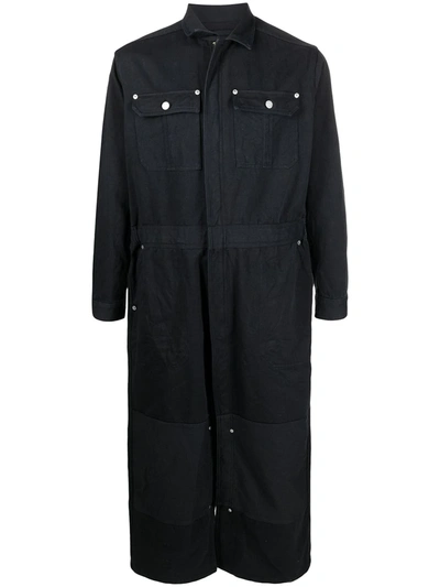 Shop Doublet Cotton-silk Blendbfull-length Overall Coat In Blue