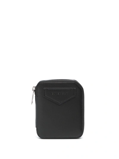 Shop Givenchy Zip-around Leather Wallet In Black