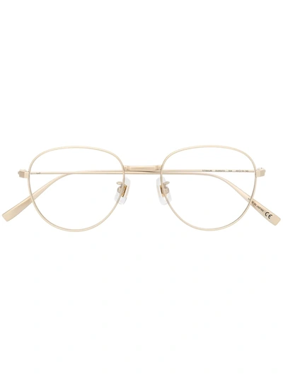 Shop Dunhill Round Cog-detail Glasses In Gold