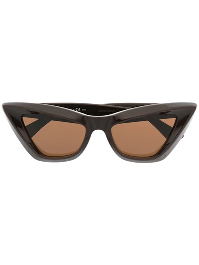 Shop Bottega Veneta Cat-eye Sunglasses In Brown