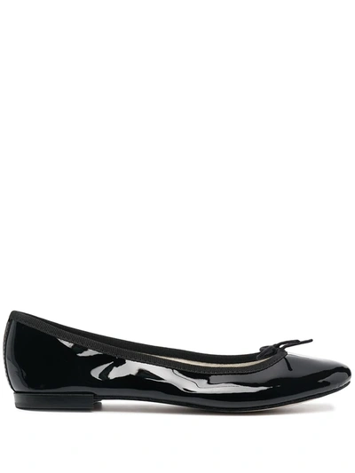 Shop Repetto Glossy Flat Ballerina Shoes In Black