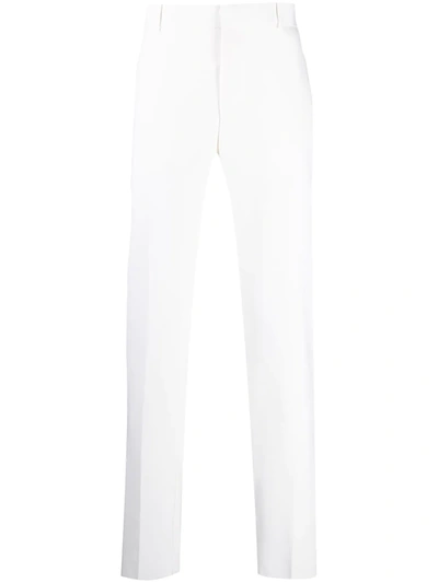 Shop Alexander Mcqueen Straight-leg Tailored Trousers In White