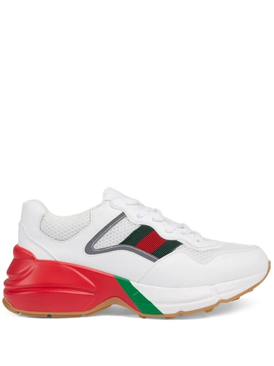 Shop Gucci Rhyton Low-top Sneakers In White