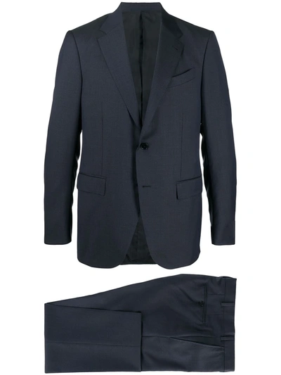 Shop Ermenegildo Zegna Single-breasted Wool-silk Blend Suit In Blue