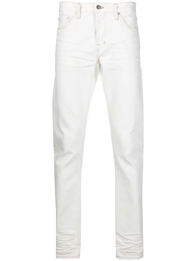 Shop Tom Ford Slim-fit Mid-rise Jeans In White