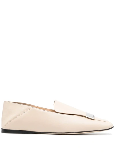 Shop Sergio Rossi Foldable Heel Loafers In Neutrals