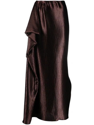 Shop Sies Marjan High-waisted Draped Skirt In Brown