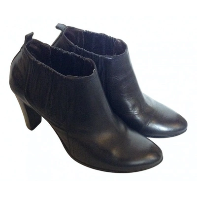Pre-owned Laura Bellariva Leather Ankle Boots In Black