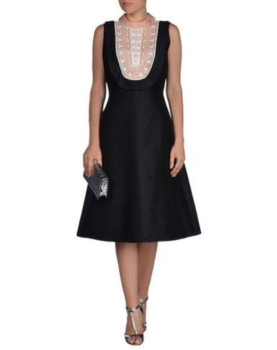 Shop Valentino Knee-length Dress In Black