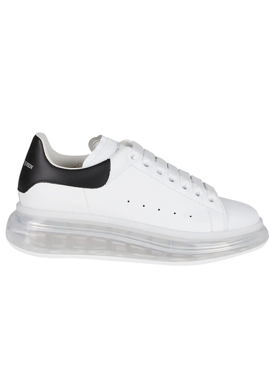 Shop Alexander Mcqueen White Leather Oversized Sneakers In White/black/white
