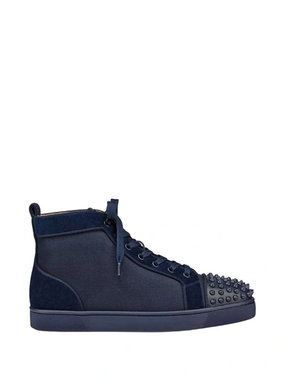 Shop Christian Louboutin Lou Spikes Orlato Sneakers In Blue