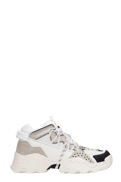 Shop Kenzo Sneakers In White Suede And Leather