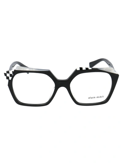 Shop Alain Mikli Bastina Glasses In 3 Noir Mikli/black White/blanc