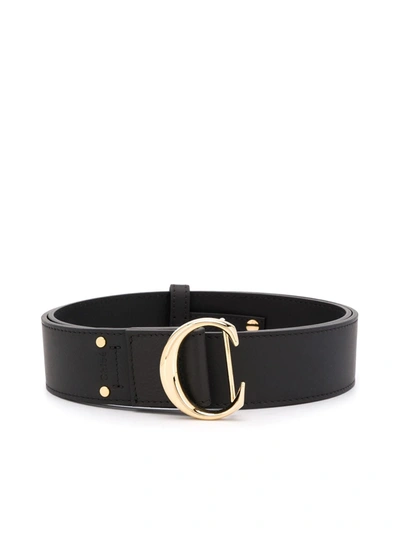 Shop Chloé C Logo Belt In Black