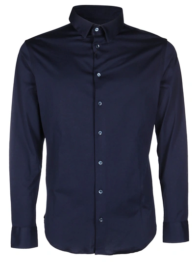 Shop Giorgio Armani Blue Cotton Shirt
