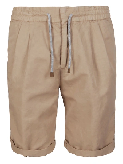 Shop Brunello Cucinelli Beige Linen-cotton Blend Shorts