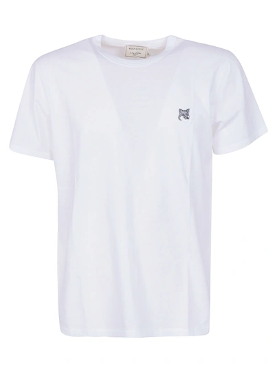 Shop Maison Kitsuné Grey Fox Head Patch Classic Tee-shirt In White